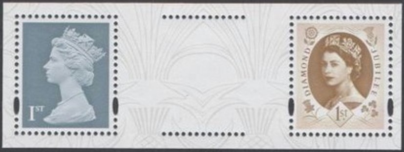 2012 GB - SGMS3272 Jubilee 6 x 1st 2B (W) Miniature Sheet MNH